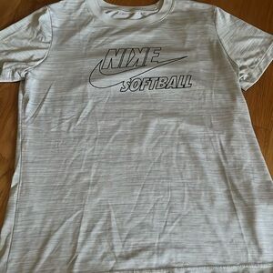 Nike Women’s Softball Logo Dri-Fit T-Shirt, Off-White with Black Logo